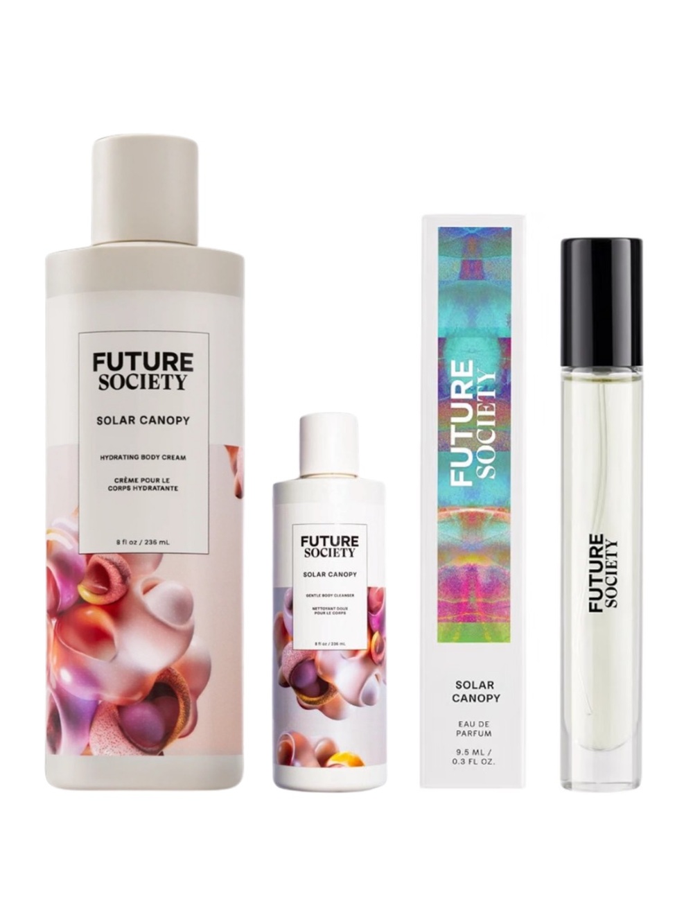 FUTURE SOCIETY Solar Canopy EDP - .30, Body Cream - 8 oz + 2oz bonus.